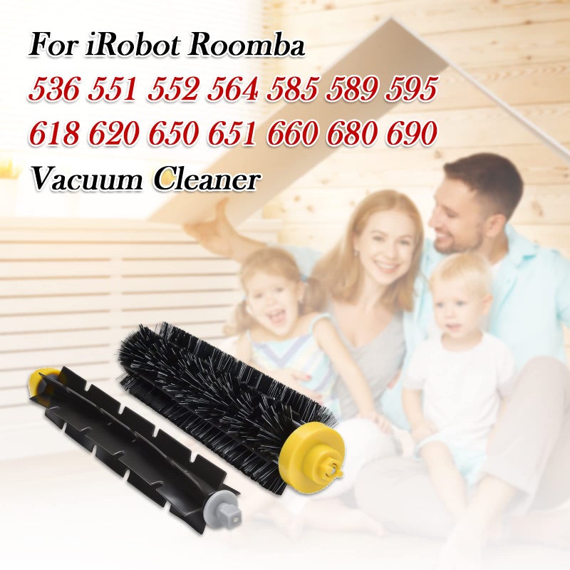 Garbage fighter قطع غيار مقاتلة القمامة لسلسلة iRobot Roomba 600 690 980 670 660 651 650 630 614 595 585 564 552، زوجان من فرشاة الخافق ذات الشعيرات المرنة، مجموعة مكنسة كهربائية - Image 4